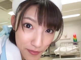 POV video of Japanese nurse Iioka Kanako giving fan and swallowing